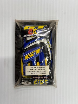 GT BMX ACE GLOVE TEAM COLOR BLUE/YELLOW PART#141456 LITTLE
