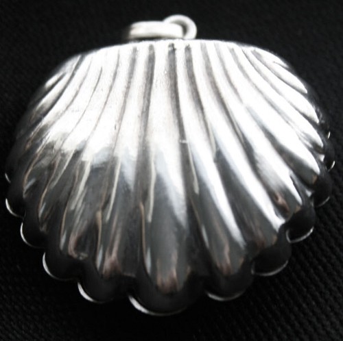Vintage Muschel Anhänger versilbert - Bild 1 von 2