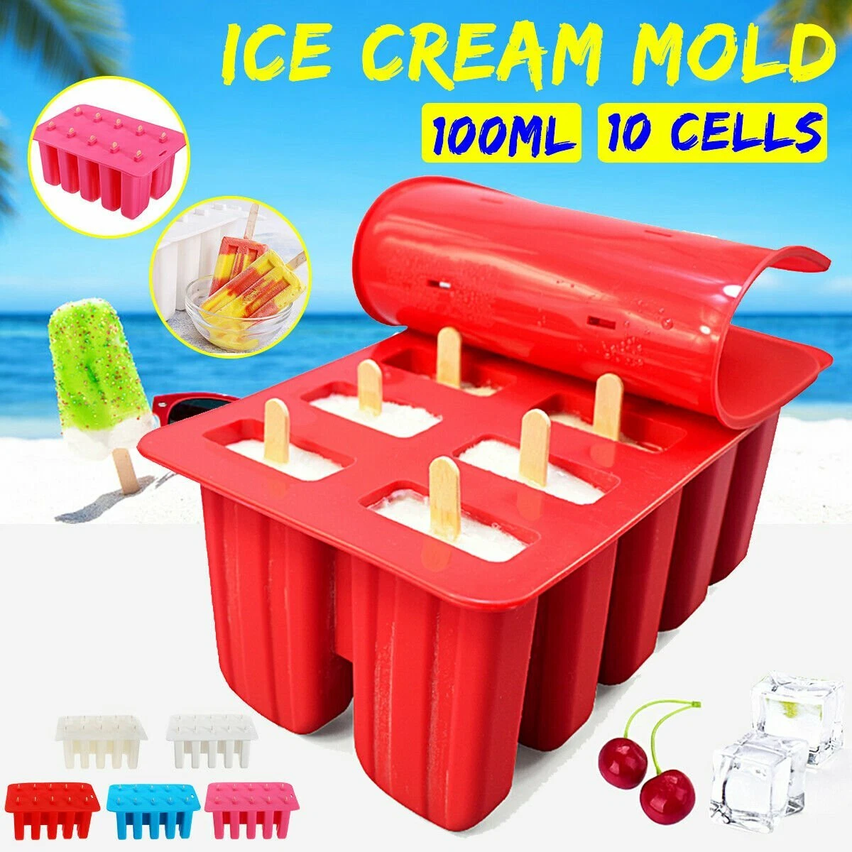 Silicone Ice Block Moulds (10 slot)