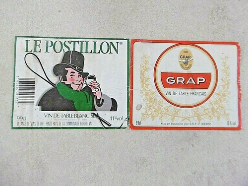 LOT DE 2 ANCIENNES ETIQUETTES DE VIN DE TABLE ANNEES 60 ( 324