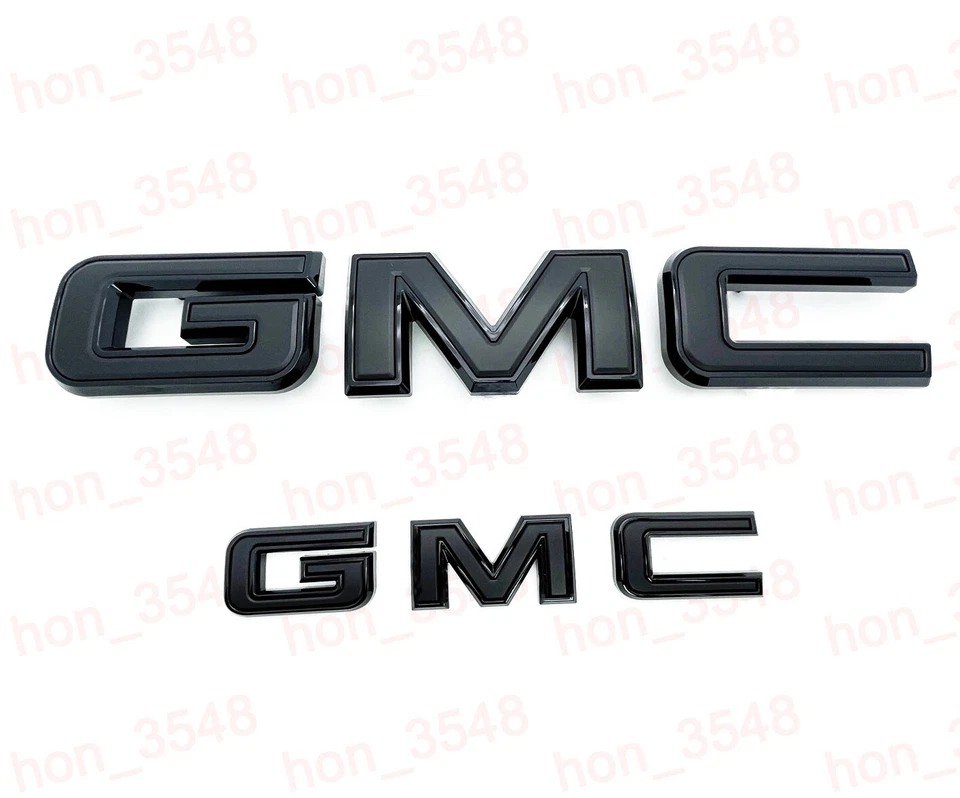 2021-2024 Solo GMC Yukon Yukon XL GM Kit emblema delantero y trasero todo negro 84729912 Foto 4 de 4