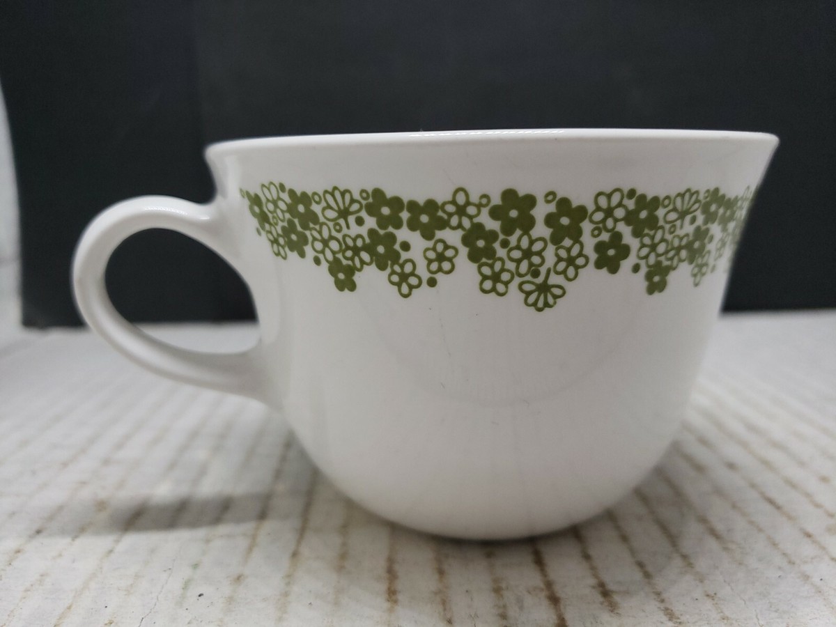 Vintage Green Flower Tea Cup Corelle Livingware