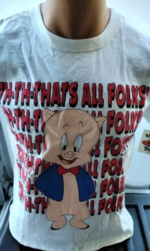 Vintage T-Shirt Looney Tunes Porky the Pig 1993 Made in USA Single Stitch
