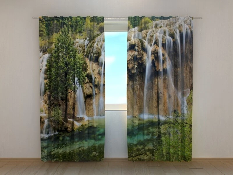 3D Photo Curtain Scenic Waterfall in Jiuzhaigou Made to Measure
