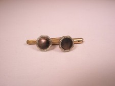 SINGLES 2 5/16" Gray Octagon Mother Pearl Vintage Formal Tux Shirt Stud c245