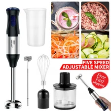 1000W 5-in-1 Immersion Blender Handheld 5-Speeds Food Hand Blenders Chopper US