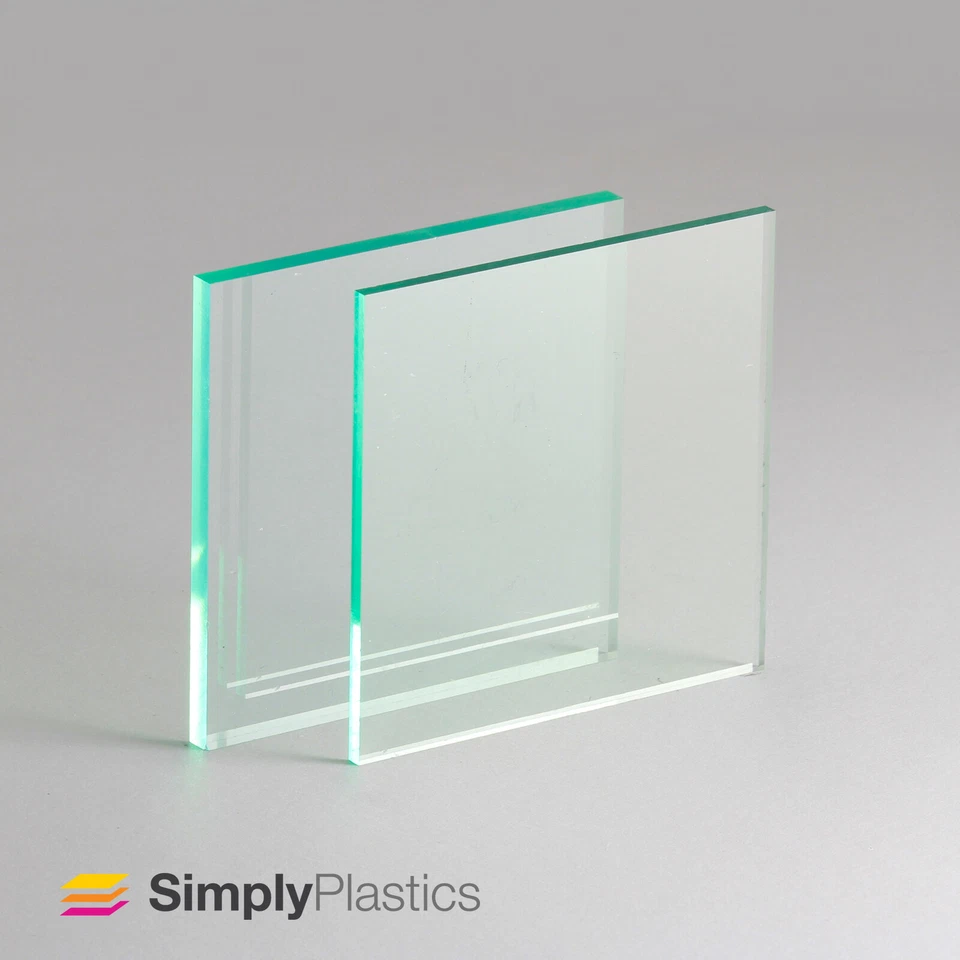 Glass "Look" Green Edge Acrylic Perspex Sheet / A3, A4, A5 / Choose Thickness