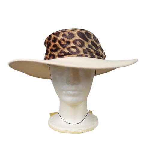 Whittall & shon hat 100% wool felt- black with animal print  display picture 3