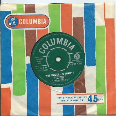 Tony Brent:Why should I be lonely?/My little room:UK Columbia:1959