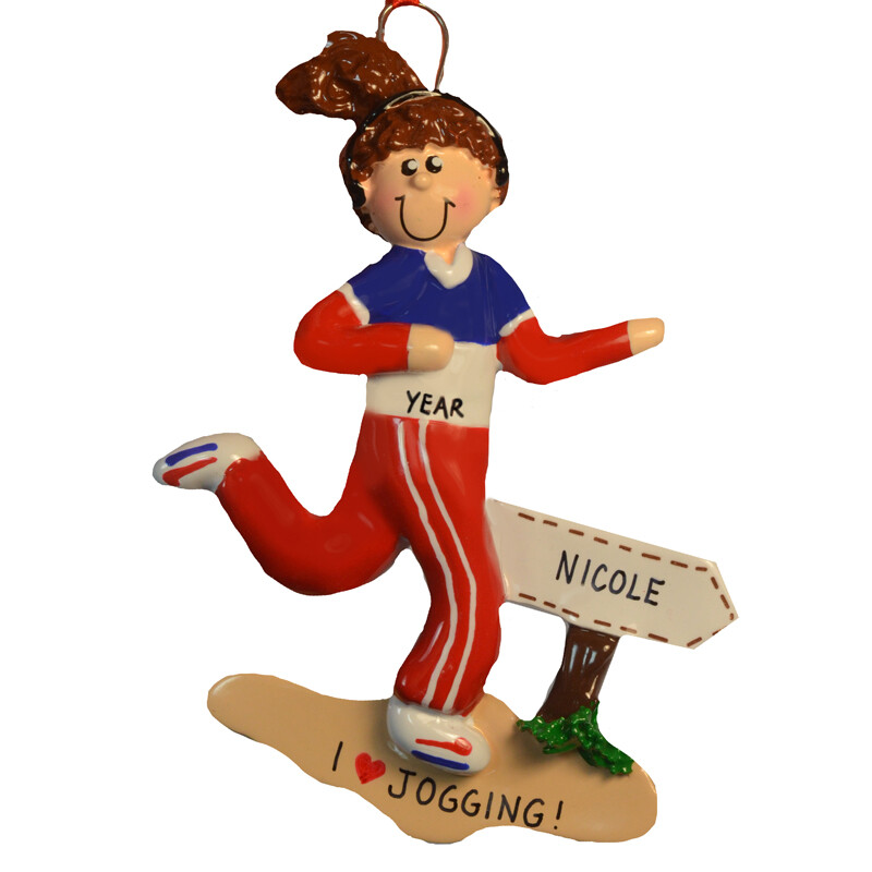 Jogger Girl Personalized Christmas Tree Ornament