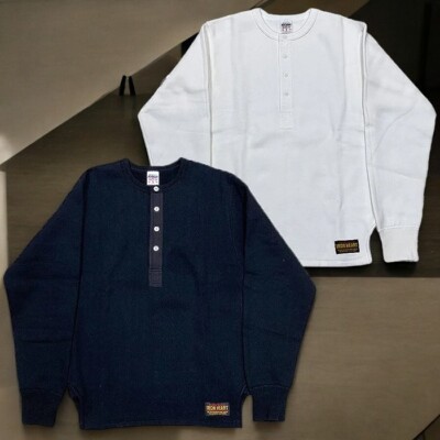 IRON HEART IHTL-2401 Henley neck Sweater White Black Sweatshirts
