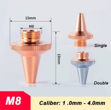 M8 Fiber Laser Single Double Layer Nozzle OD 15mm Hight 19mm for Laser Head