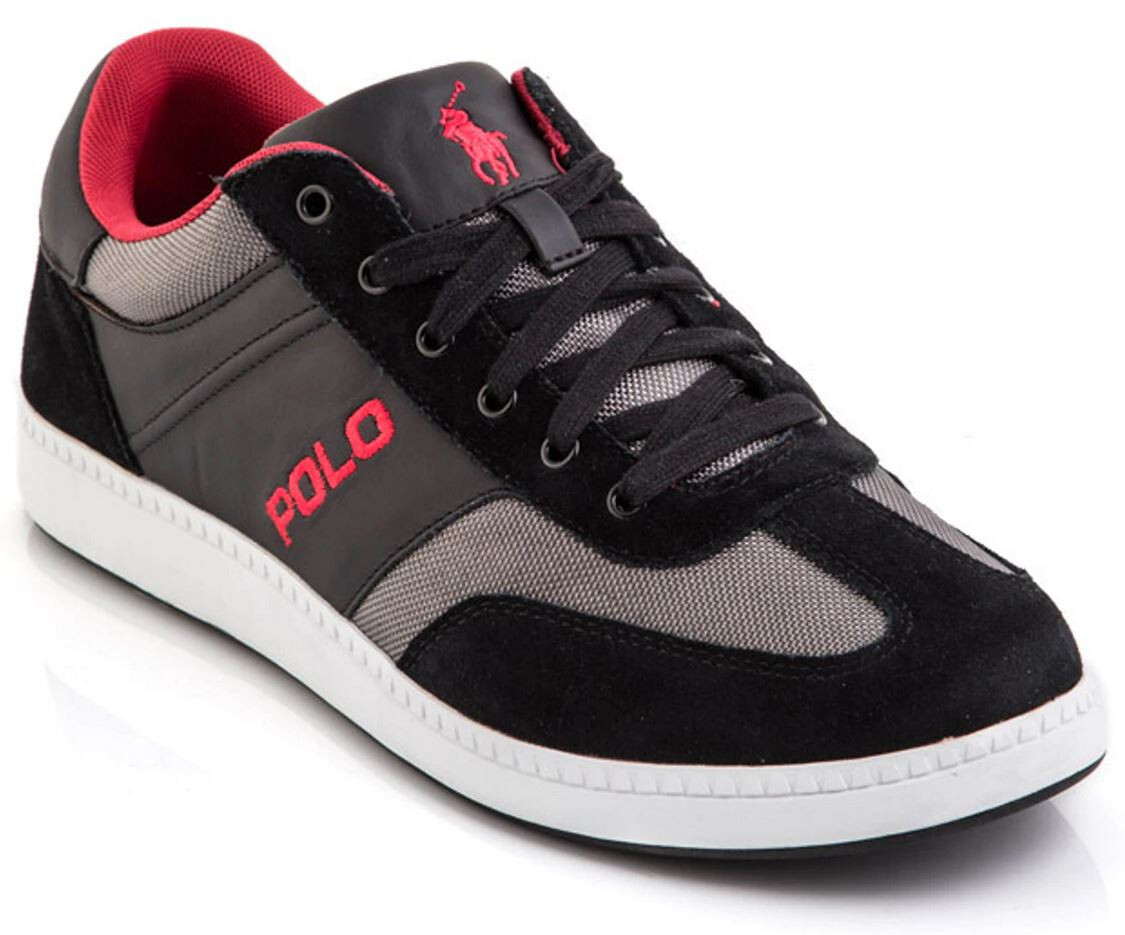 LOTTO Scarpe sneakers casual Polo Ralph Lauren uomo Hereford nere rosse taglia 9 D