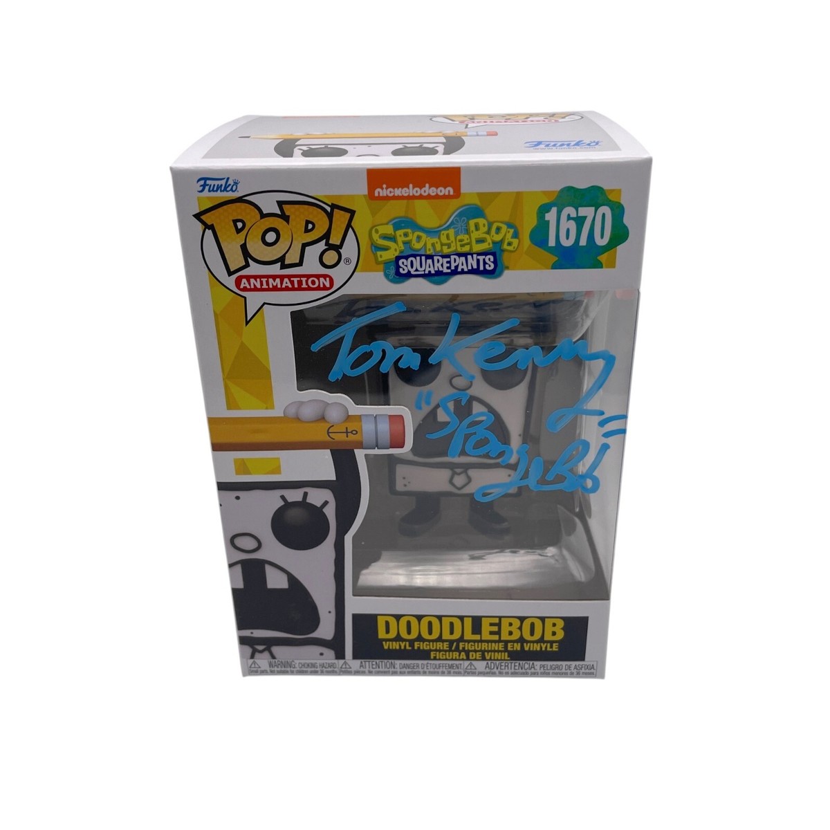 TOM KENNY Signed SPONGEBOB Doodle Bob Funko POP Authentic