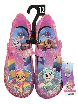 Nickelodeon Paw Patrol Skye & Everest Pink Toddler Girl Jelly Shoes Size 12 NEW