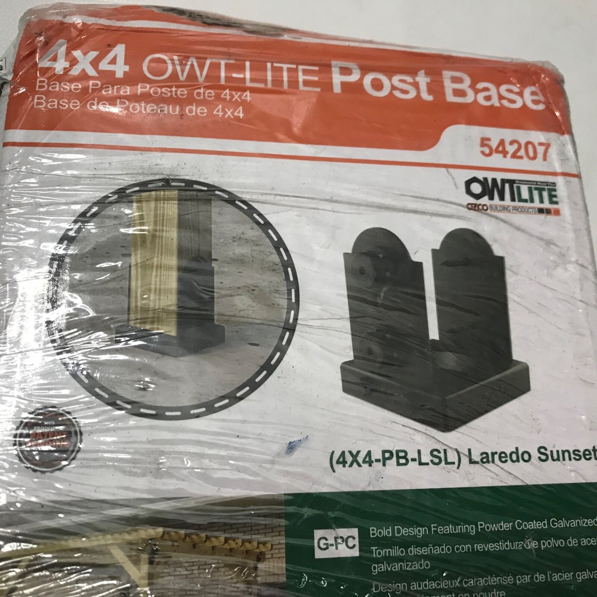 バイイー OZCO #54207 Laredo Sunset Lite 4x4 Post Base - 1 Base OWT-LITENew