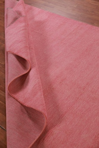 Modern Pink Solid Design Gabbeh Vegetable Dye Area Rug 6x9 Handmade Wool - Picture 13 of 16