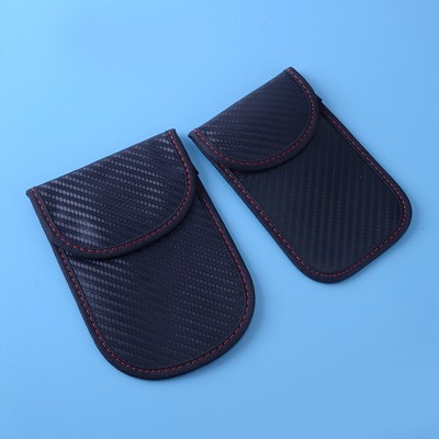 2Pcs Car Key Signal Blocker Pouch Blocking Pouch Faraday Case Anti Theft Bag