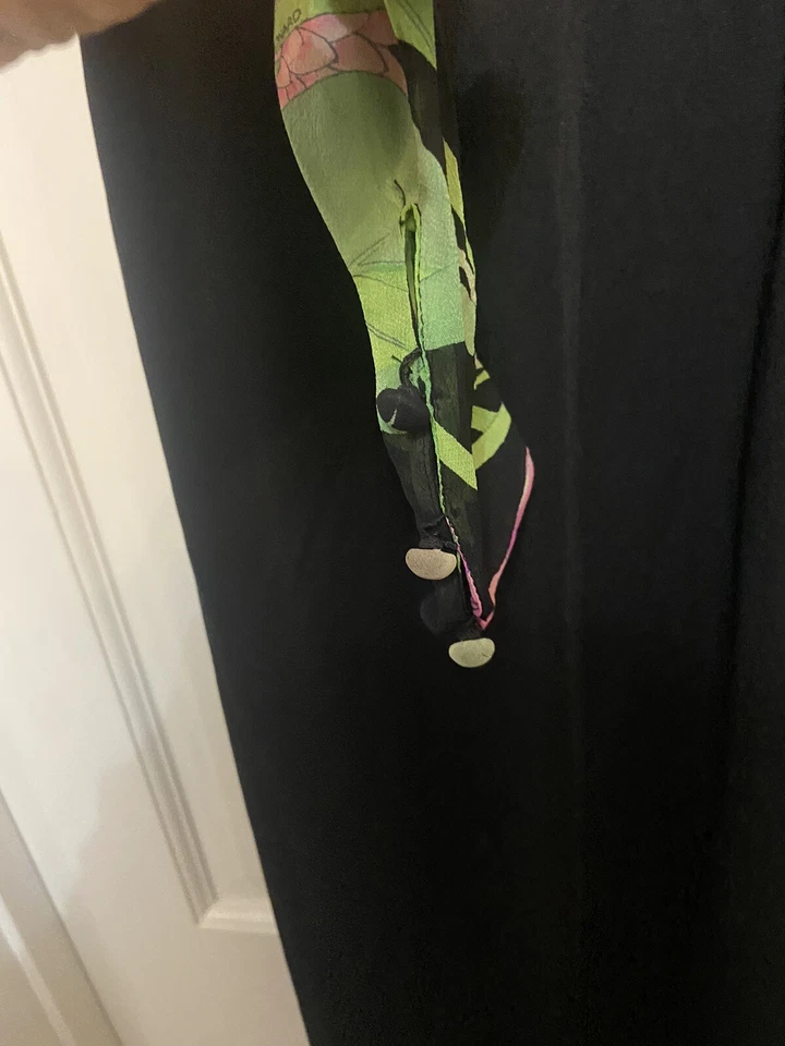 Vestido Vintage Leonard Paris Años 70 Seda y Poli Floral Perfección Talla 6/8 Vintage Foto 4 de 4