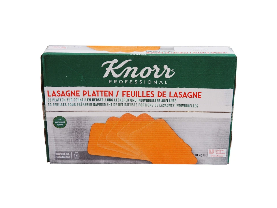 Knorr Lasagne Platten vorgegart, 10 Folien à 5 Platten, 10 kg