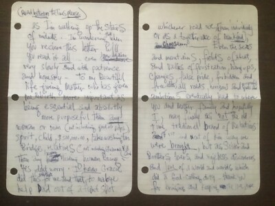 JIMI HENDRIX LETZTER HANDGESCHRIEBENER BRIEF AN SEINE FAMILIE VOR SEINEM TOD *((Repro))*