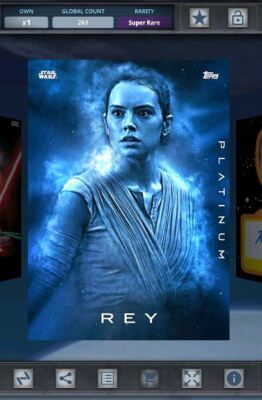 Star Wars Card Trader - Digital 2017 Platinum Award Rey 261cc