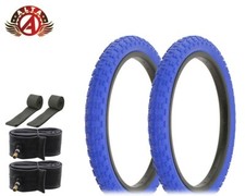 2 Alta Bicycle Wire Bead Tires 18 X 2.125 Blue Bmx Comp Iii Wtubes Rimstrip