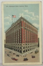 PostCard Davenport Hotel Spokane Wash. Stamp Posted 8-12-1922 USA Made Vintage