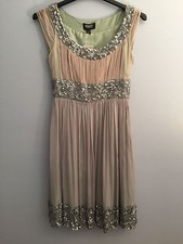 Adrianna Papell Evening Gunmetal/Beaded Dress NWT 6
