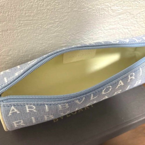 BVLGARI Denim Pen Case Zipper Blue - Picture 4 of 5