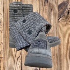 Ugg Australia Gray Classic Cardy Knit Boots