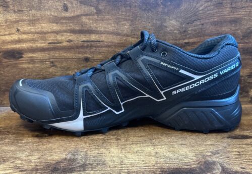 Salomon Speedcross Vario 2 Trail Running Shoes Mens Black Size UK 9.5 #REF119 - Picture 2 of 9