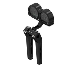 Black Risers with Black Dual Gauge Instrument for Harley Road Glide FLTRXS FLTRU