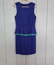 Forever 21 Size Large Blue Two Toned Peplum Sleeveless Dress