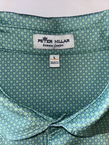 Peter Millar Polo Sz L Large Men’s Summer Comfort Ross Bridge Golf Shirt Green - Picture 3 of 10