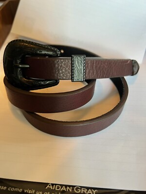 NEW DISPLAY Purple 5/8'' Leather Belt BELOW THE BELT Western Style SZ S/M 2409