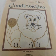 Dritz Candlewicking Pillow Kit 9026 Lion 12"x12" NOS New 1983 Vintage Crafting