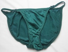 Vintage Green Silk Panties by Classified WEAK ELASTIC - Size Large