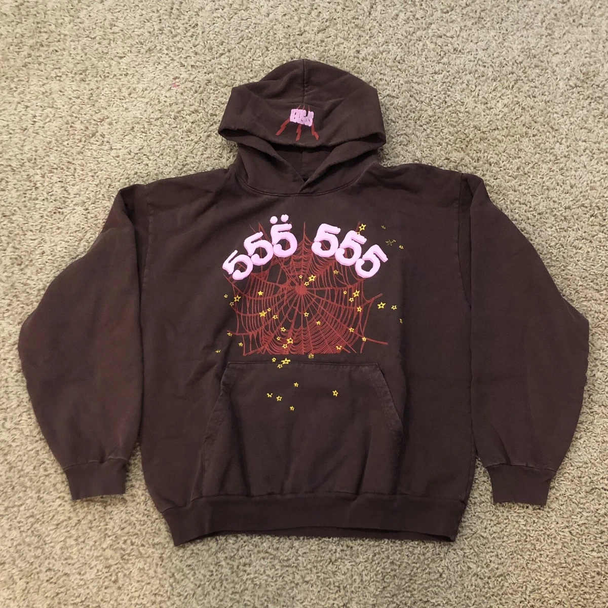 Size XL - Sp5der Worldwide Hoodie Angel Number 555 Brown Pink Young Thug  Spider | eBay