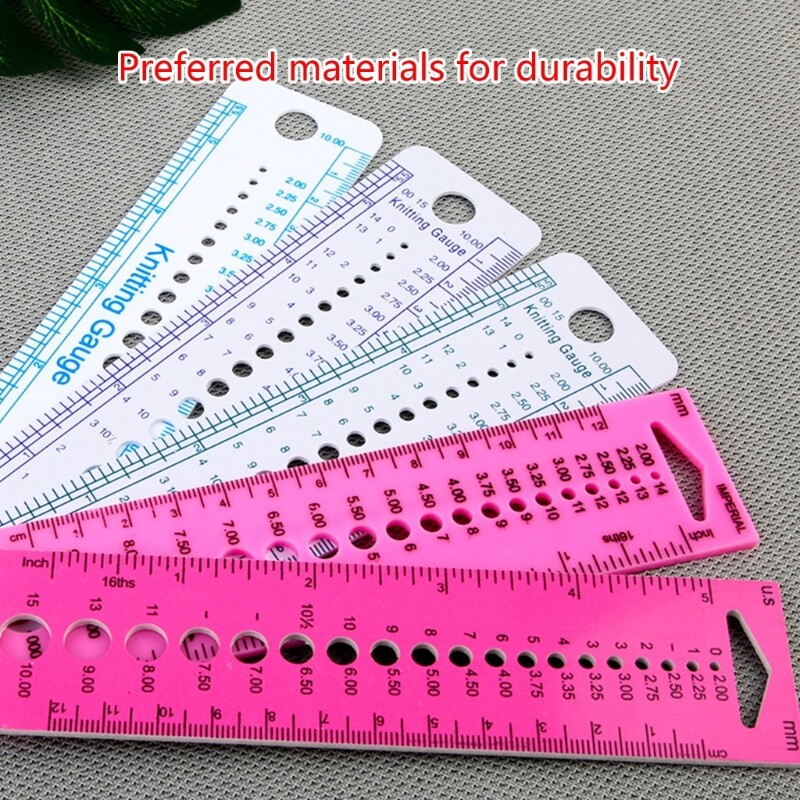 Multifunctional Knitting Needle Gauge Ruler Knitting Needle Measuring