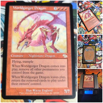 MTG Worldgorger Dragon      Nm Judgment 2002 Magic Og Card Rare Red 