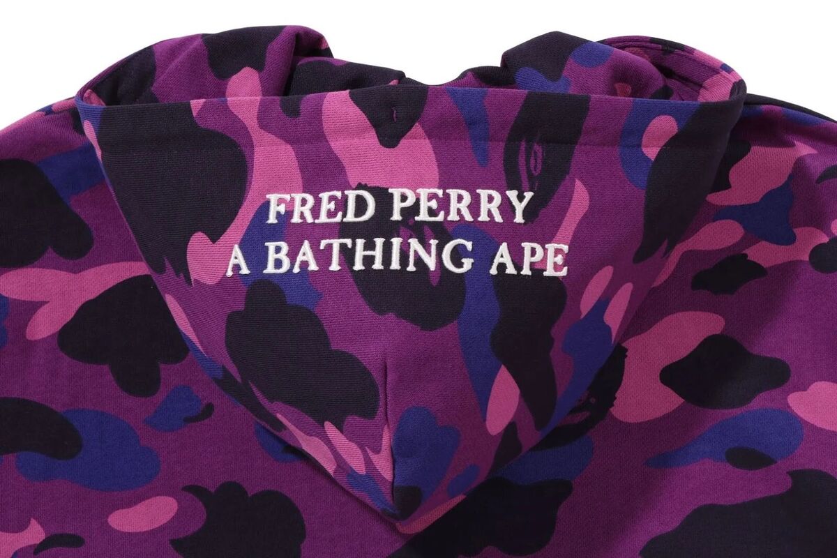 A BATHNIG APE Men's BAPE x FRED PERRY COLOR CAMO PULLOVER HOODIE New  1J23114902