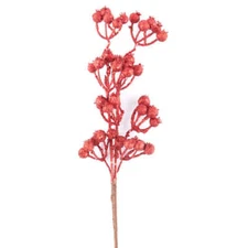 Factory Direct Craft Group of 6 Artificial Holiday Red Glitter Berry Floral