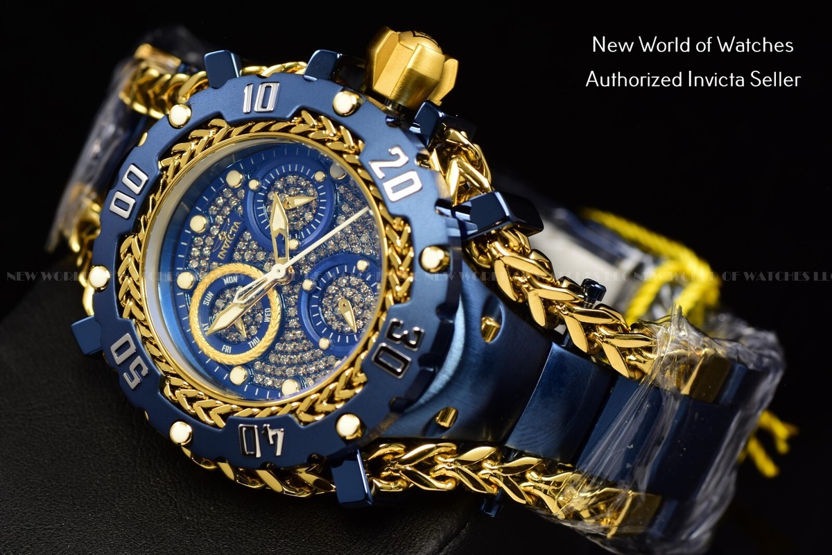 Invicta Womens 43mm Gladiator Real Diamond Paved Dial TRIPLE BLUE