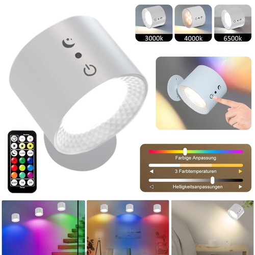 RGB LED Wall Light Touch App Control Wall-mounted Reading Lamp 360° Rotating - Picture 20 of 27