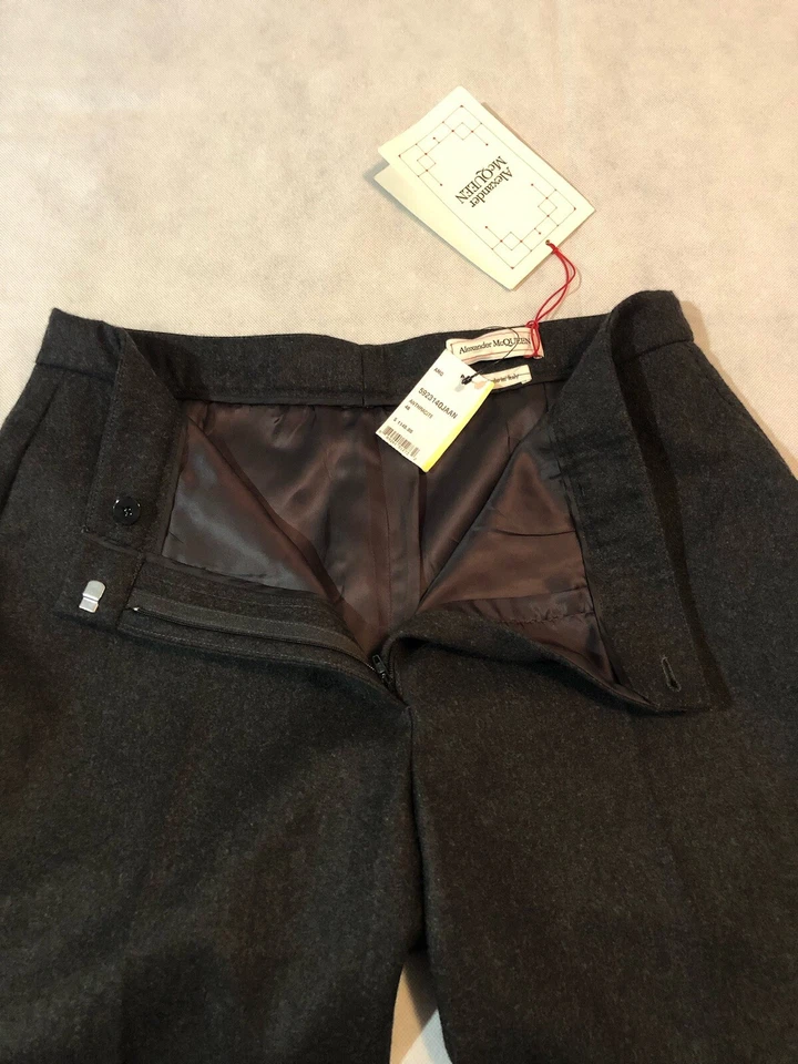 Pantalón Alexander McQueen Acampanado Sastre Lana Talla 46 IT / 10 US NUEVO CON ETIQUETAS $1145 Foto 4 de 4
