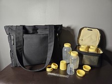 Medela Pump Bag, cooler, 5oz bottles with lids, pipe cleaner
