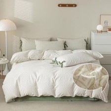 Red Flower Duvet Cover Set Queen Green Queen 90" x 90" Bowknot  Blooming Red