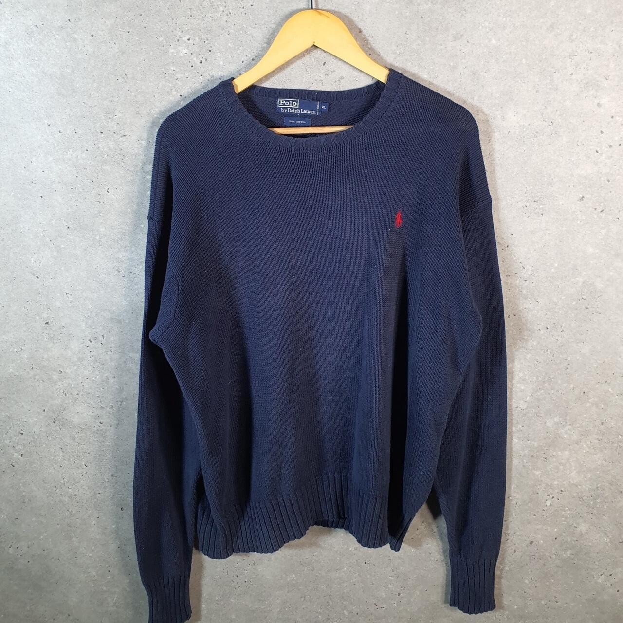 Polo Ralph Lauren Vintage Felpa Pesante Uomo XL Blu Pullover Pony