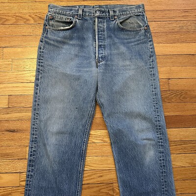 Vintage Levi's 501 Blue Denim Jeans Size 35x33 Made In USA | eBay
